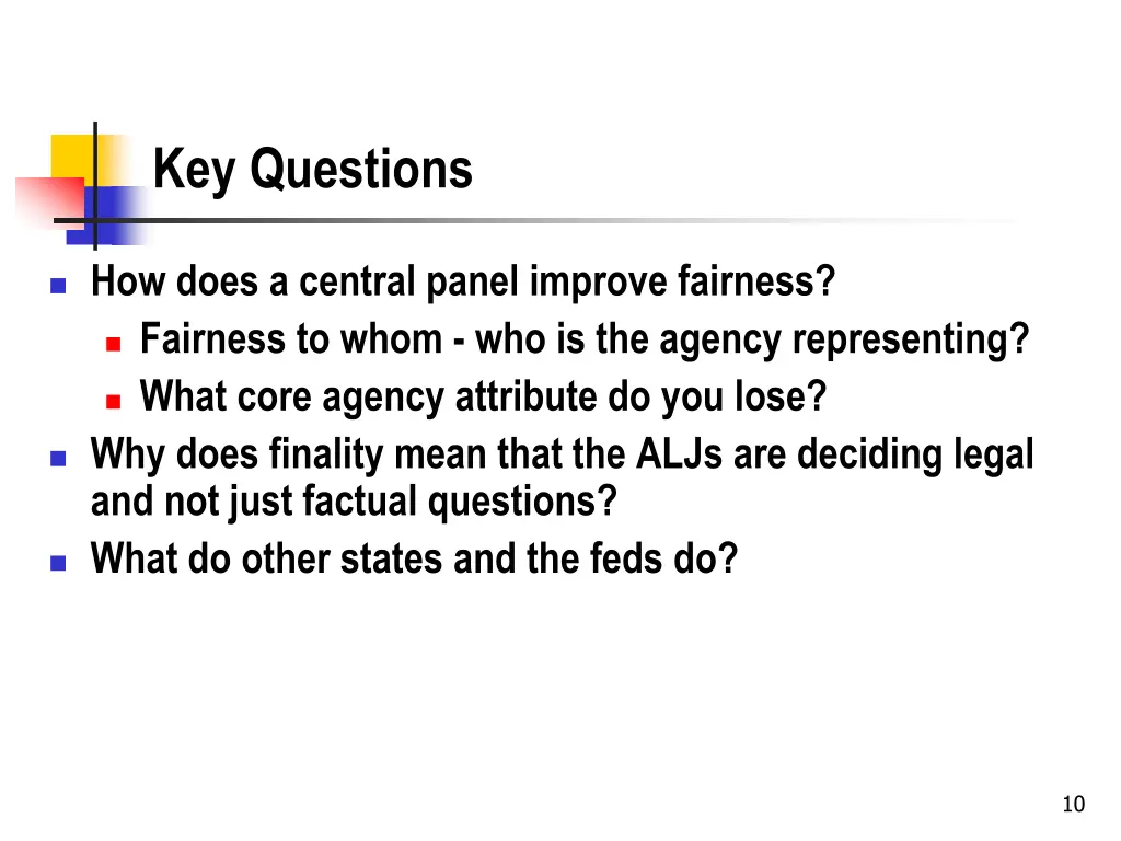 key questions