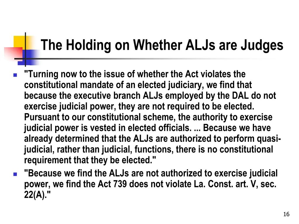 the holding on whether aljs are judges