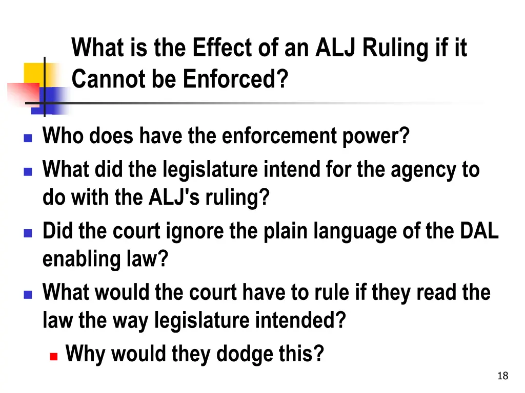 what is the effect of an alj ruling if it cannot