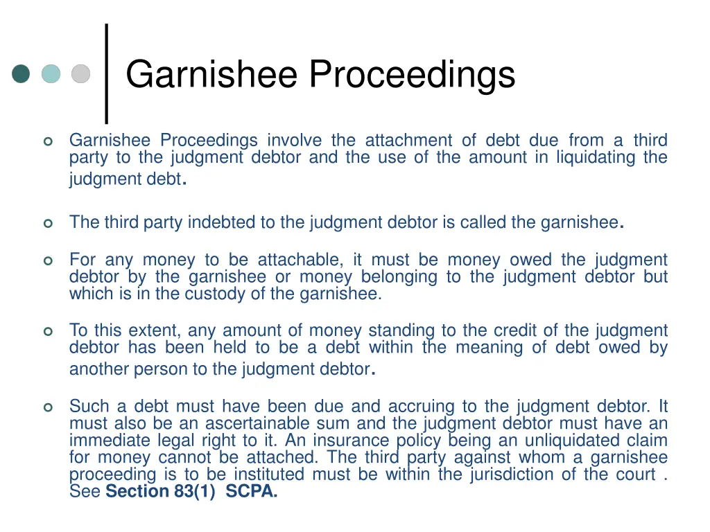 garnishee proceedings