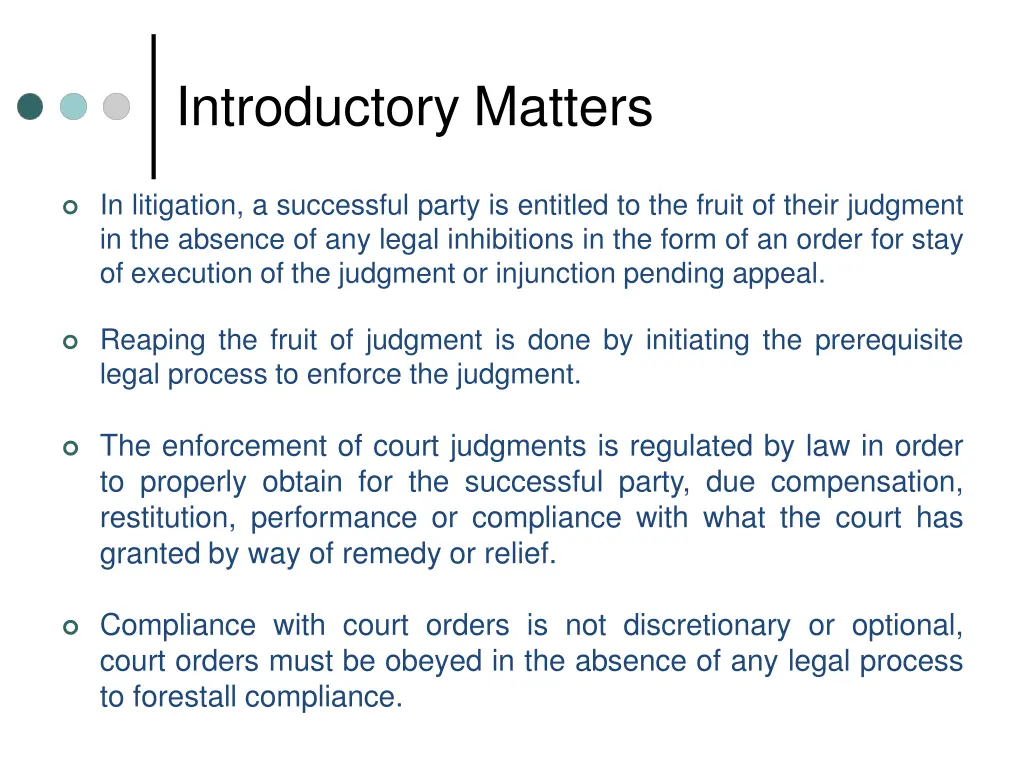 introductory matters
