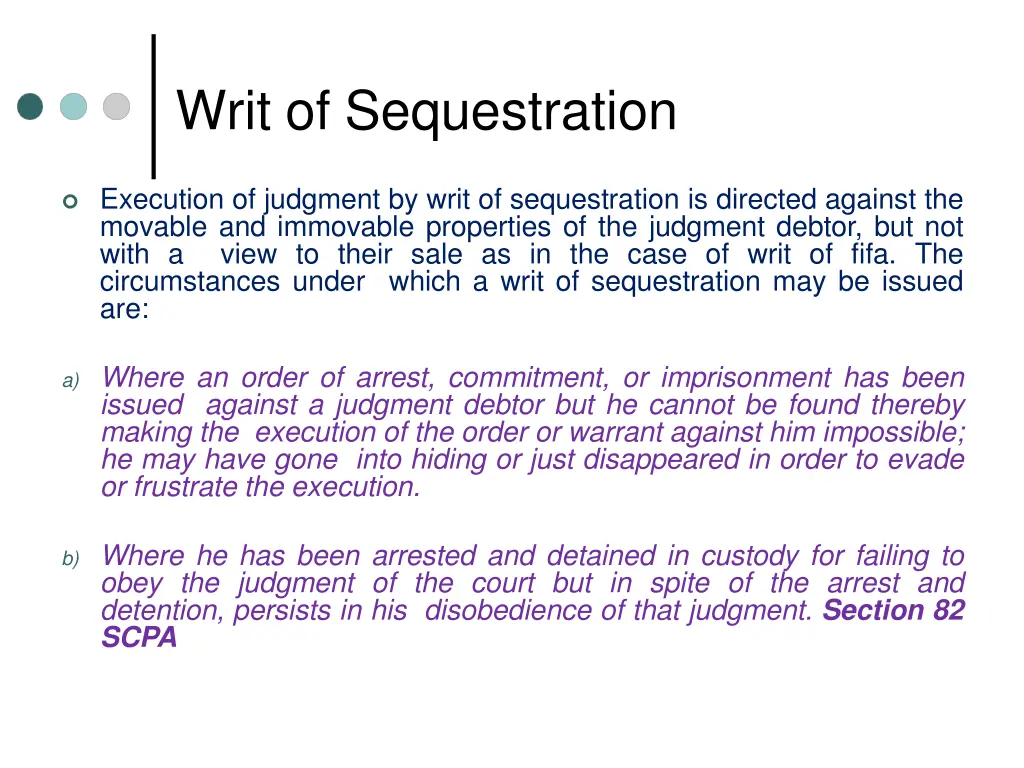 writ of sequestration