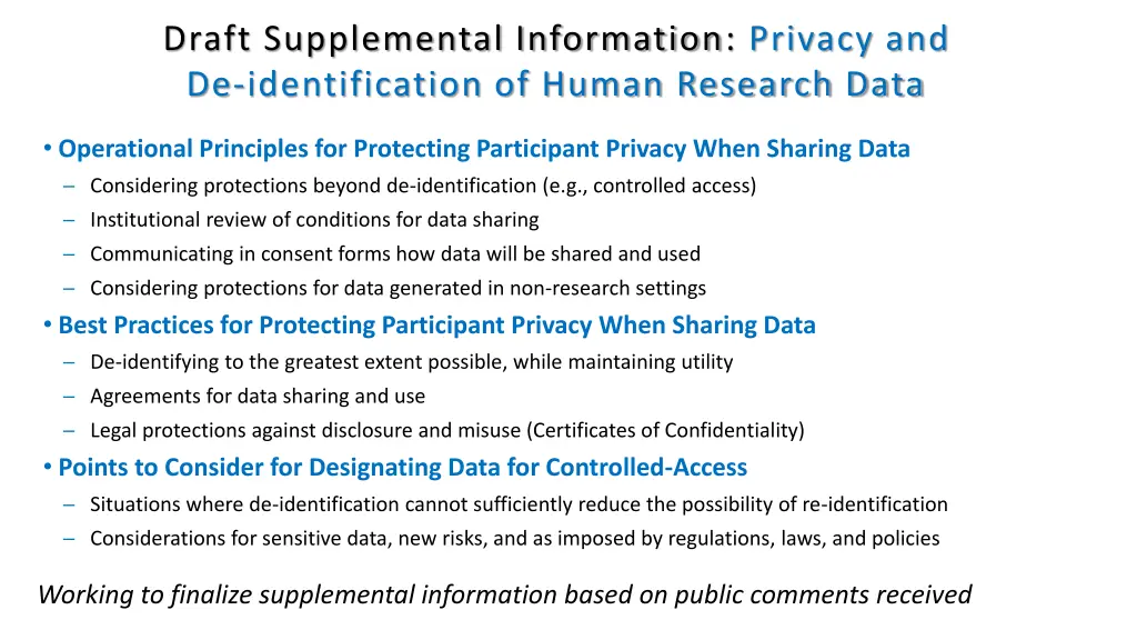 draft supplemental information privacy