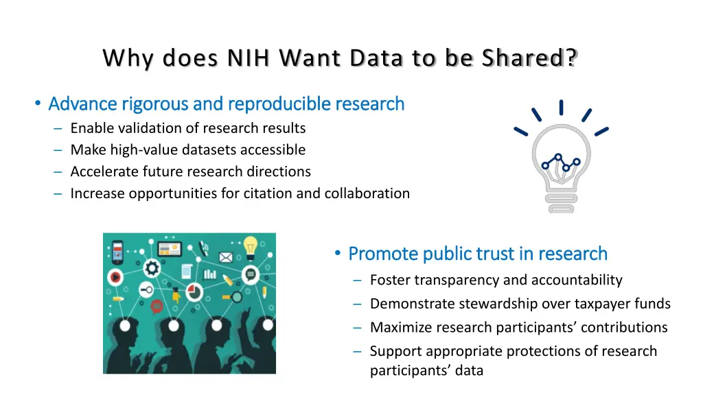 why does nih want data to be shared