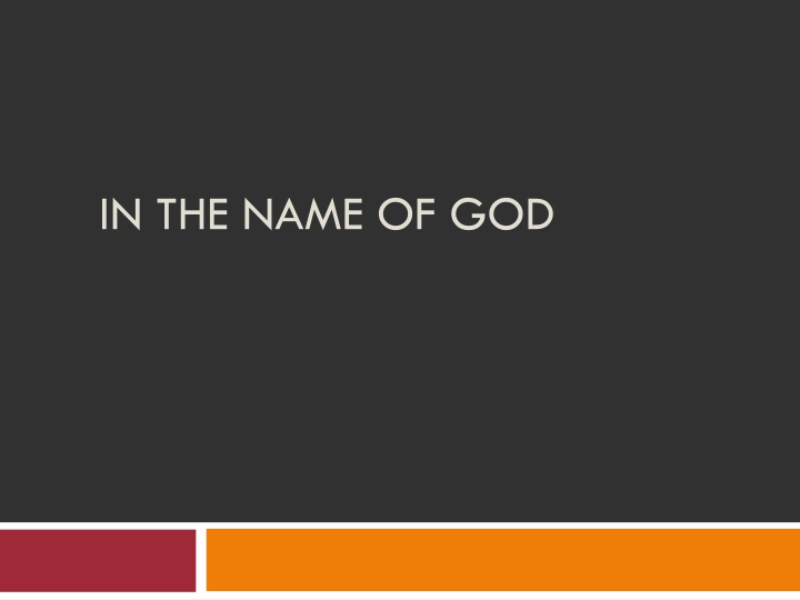 in the name of god