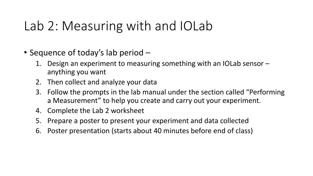lab 2 measuring with and iolab 2