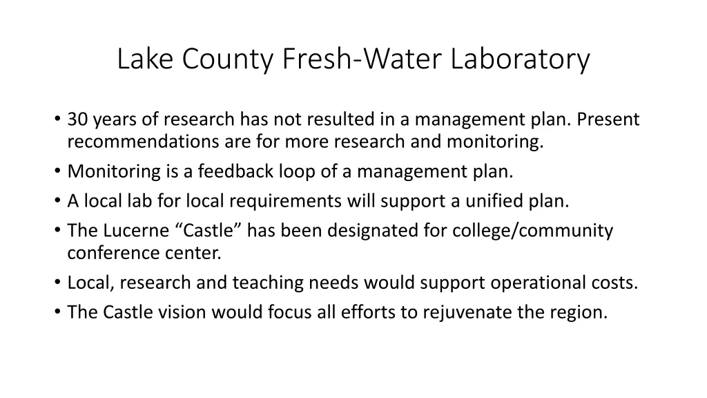 lake county fresh water laboratory