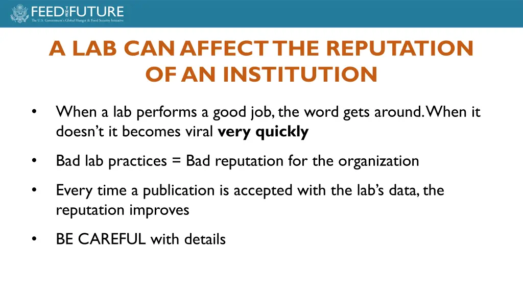 a lab can affect the reputation of an institution
