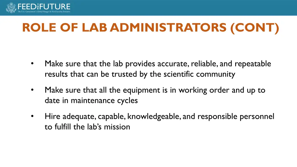 role of lab administrators cont