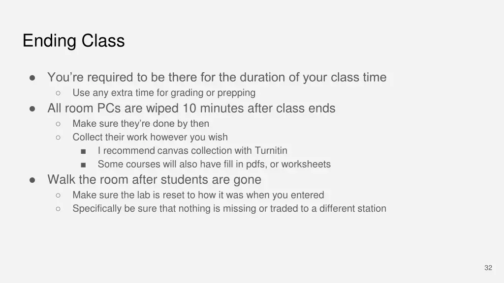 ending class