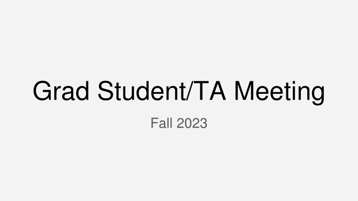 grad student ta meeting