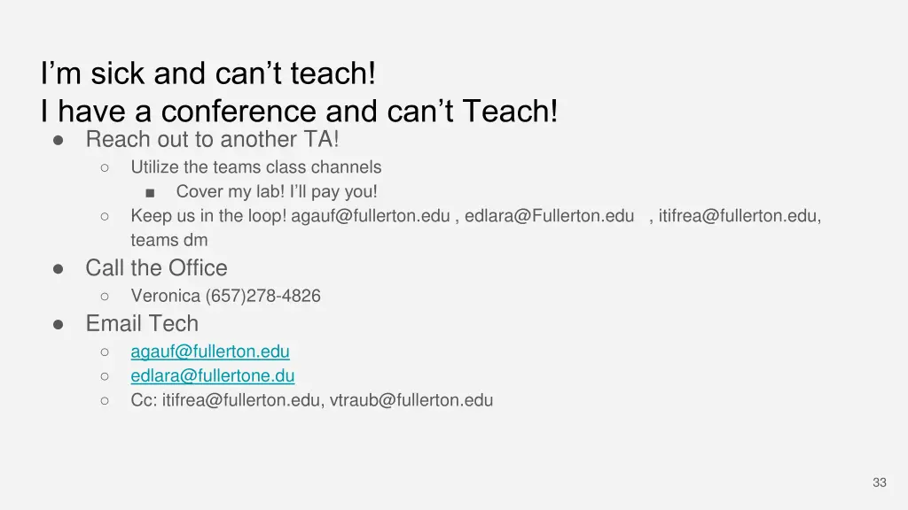 i m sick and can t teach i have a conference