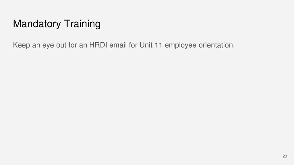 mandatory training