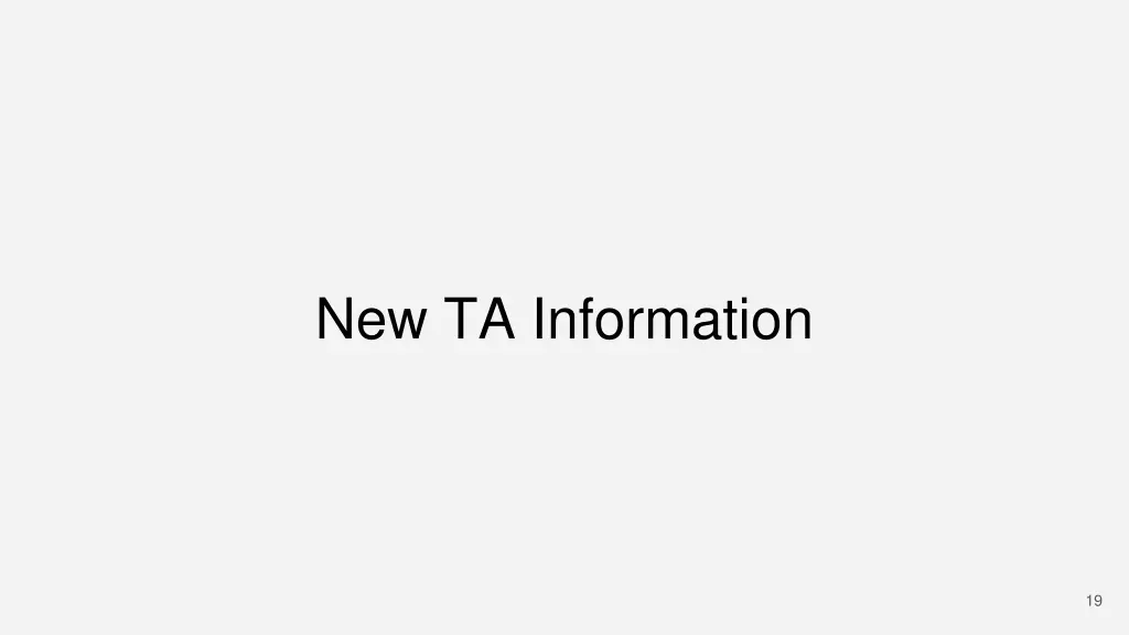 new ta information