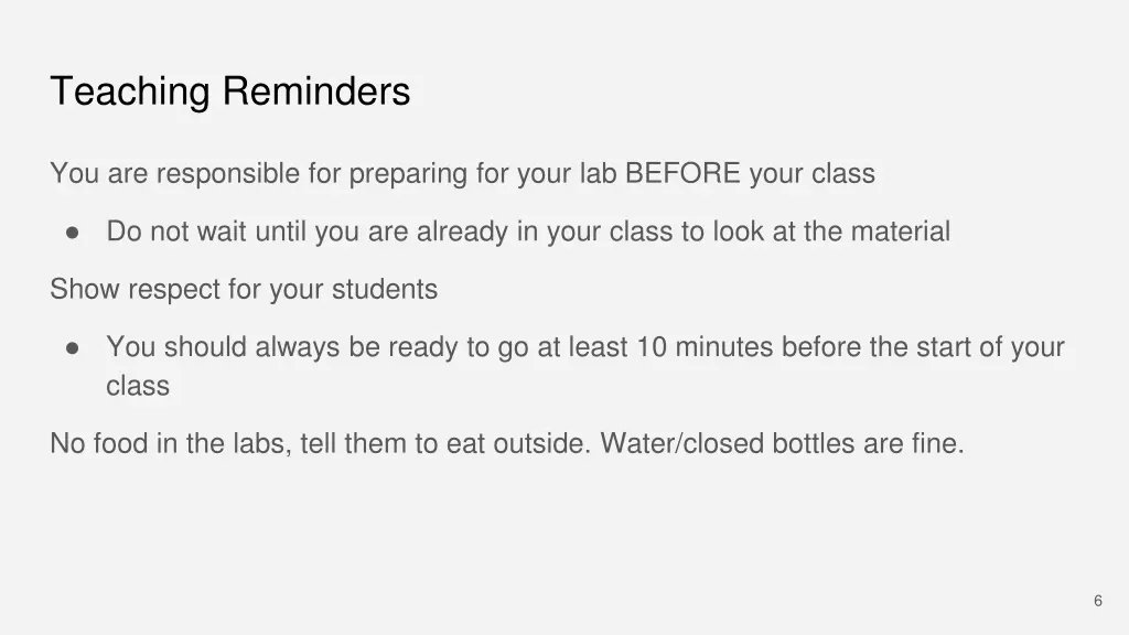 teaching reminders