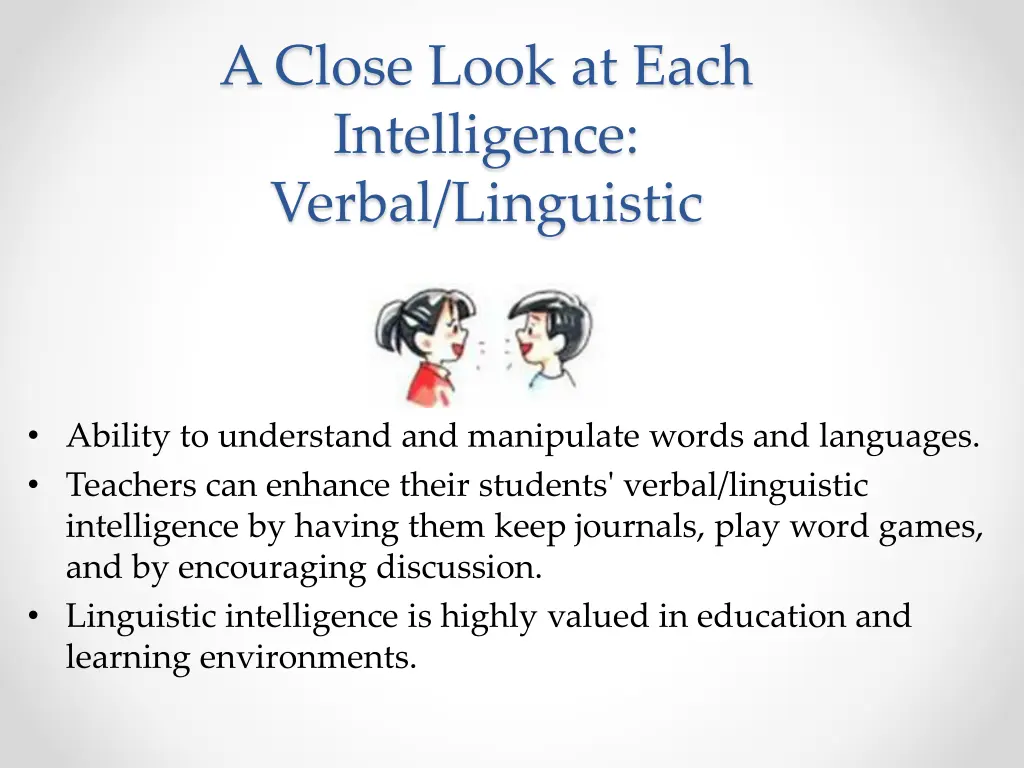 a close look at each intelligence verbal