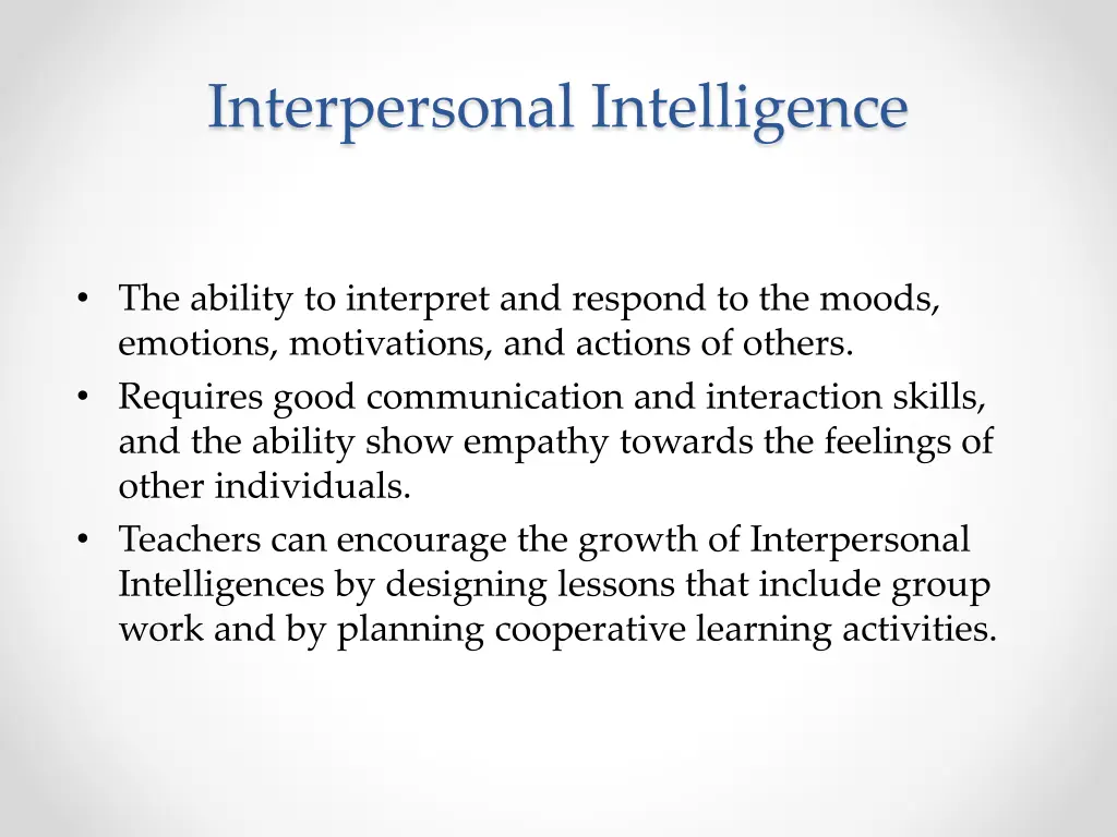 interpersonal intelligence
