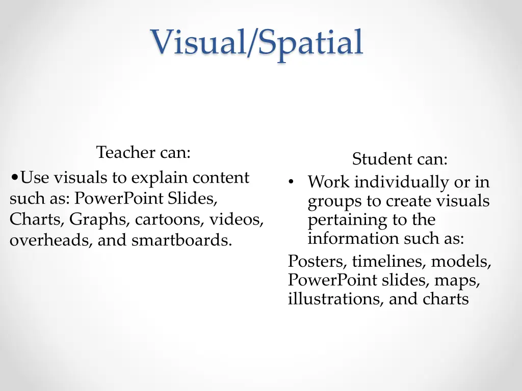 visual spatial