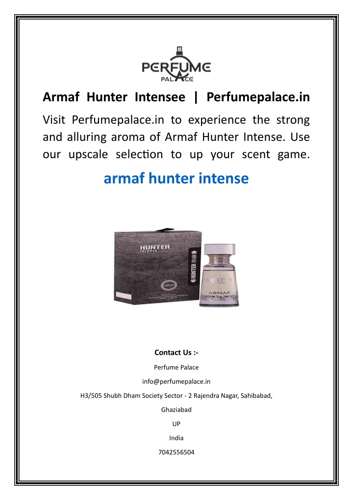 armaf hunter intensee perfumepalace in