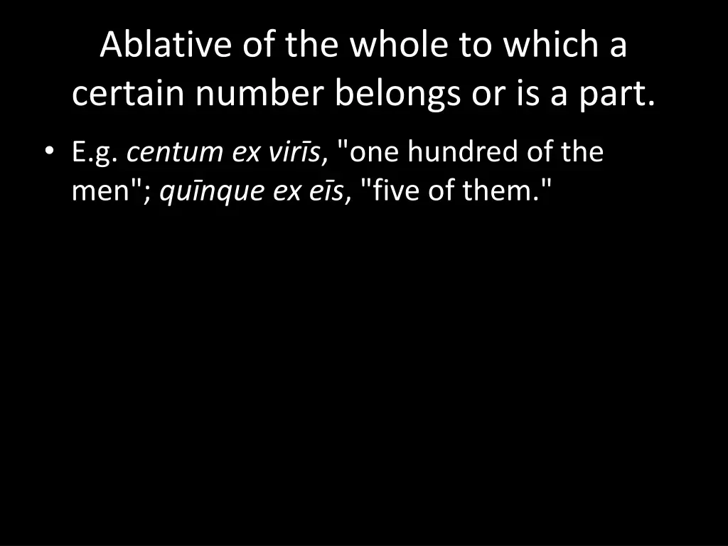 ablative of the whole to which a certain number