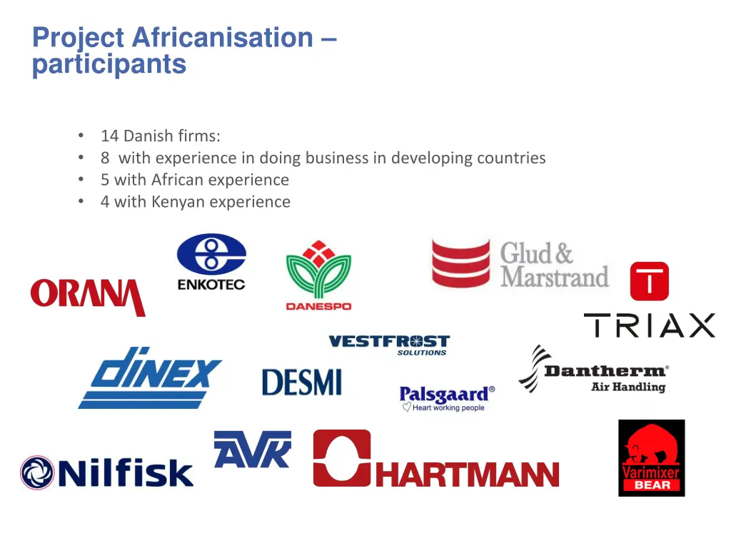project africanisation participants