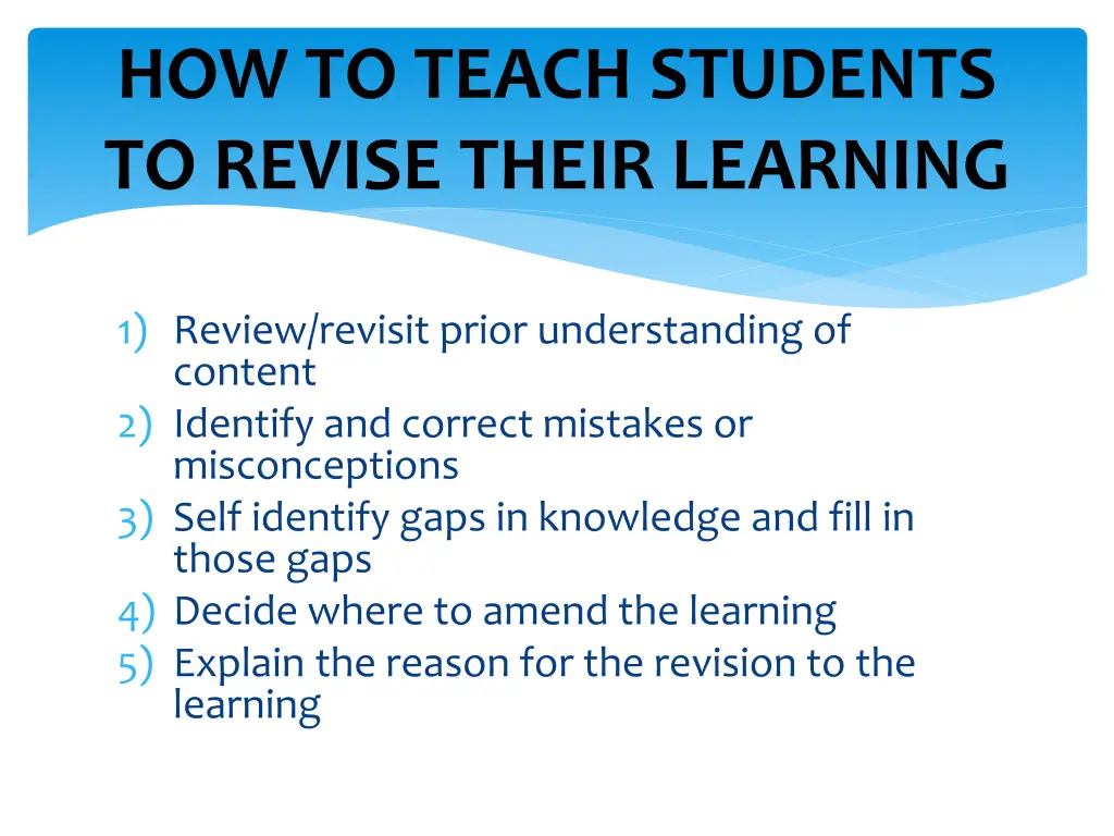 how to teach students to revise their learning
