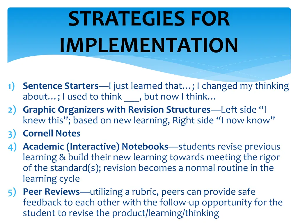 strategies for implementation