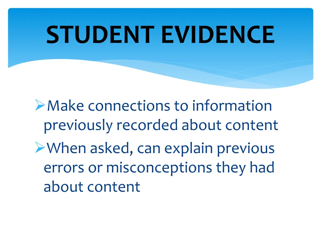student evidence