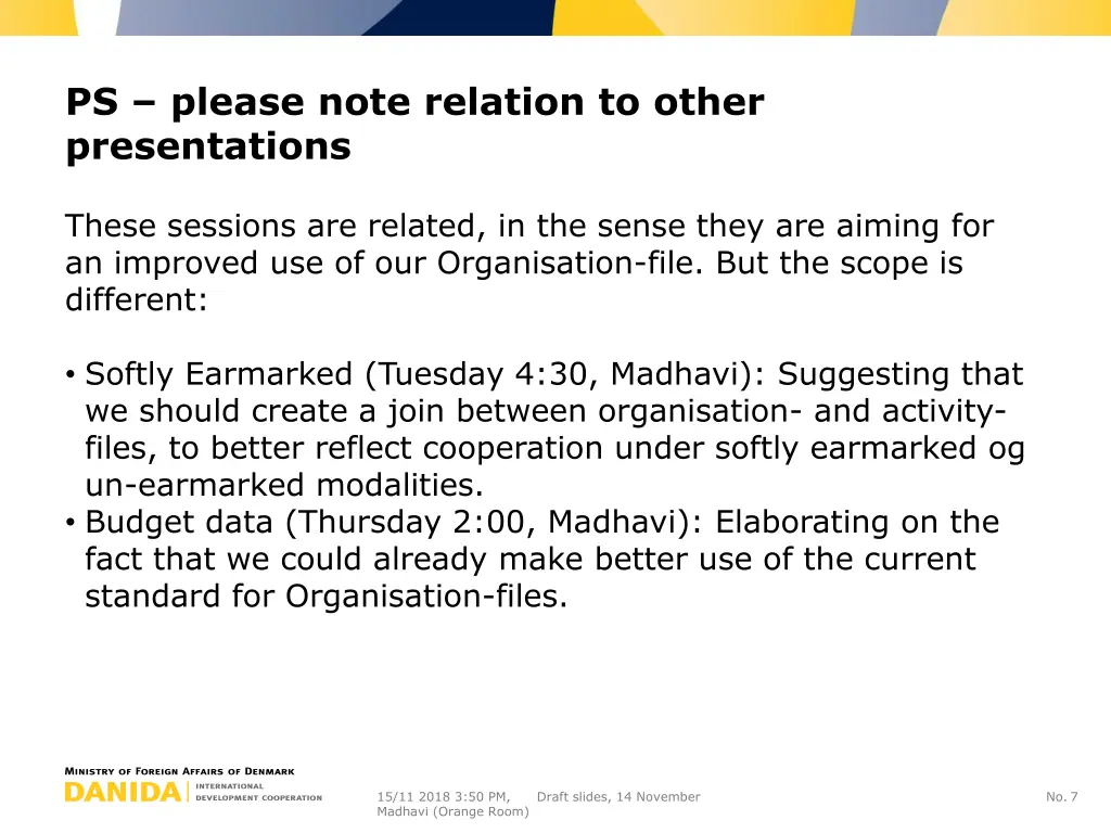 ps please note relation to other presentations