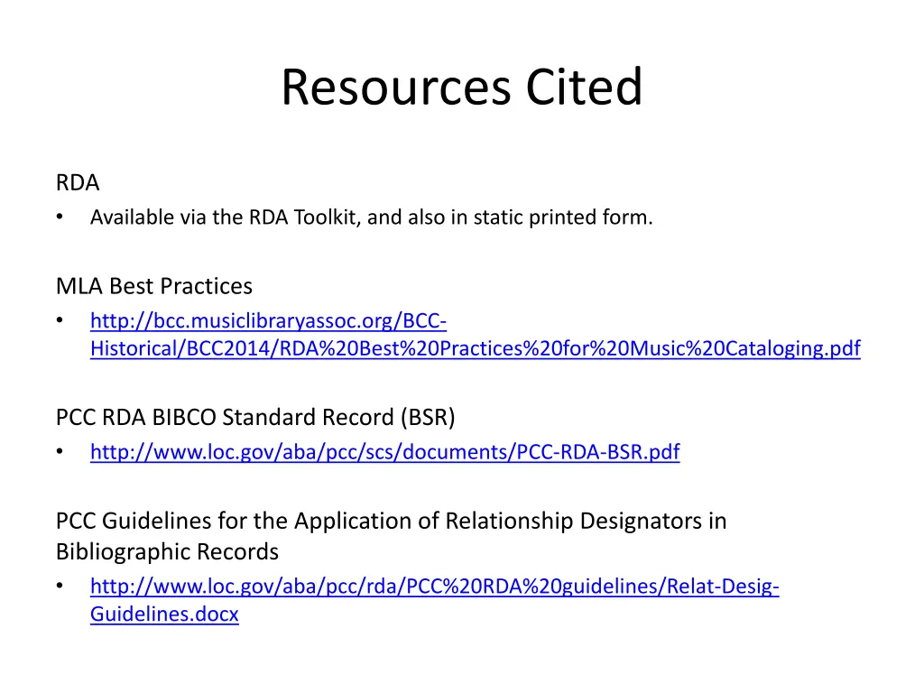 resources cited
