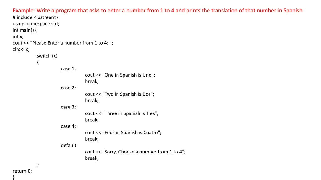example write a program that asks to enter
