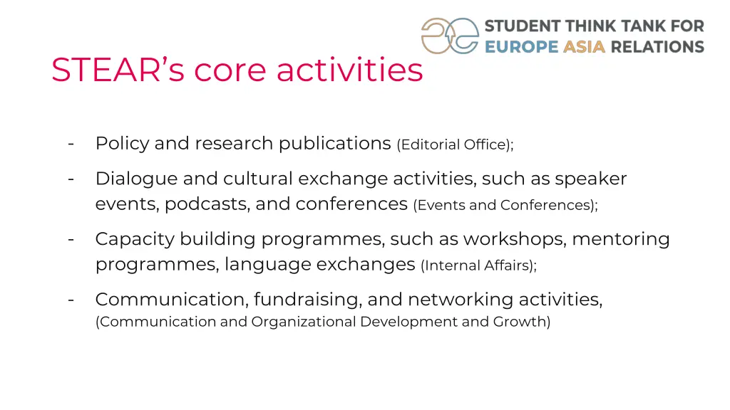 stear s core activities