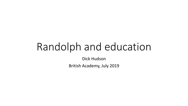 randolph and education