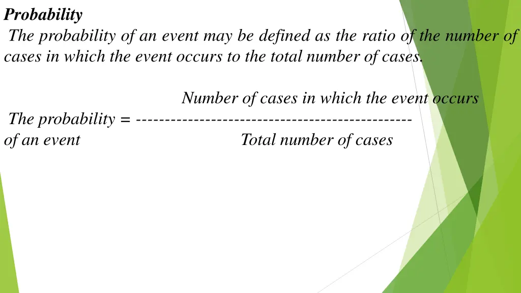 probability the probability of an event