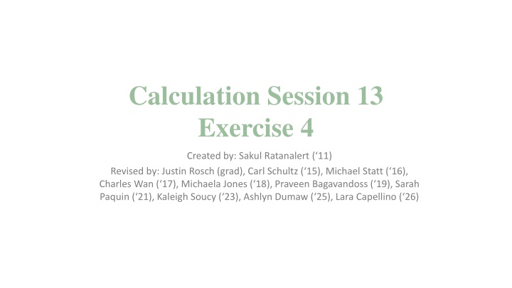 calculation session 13 exercise 4