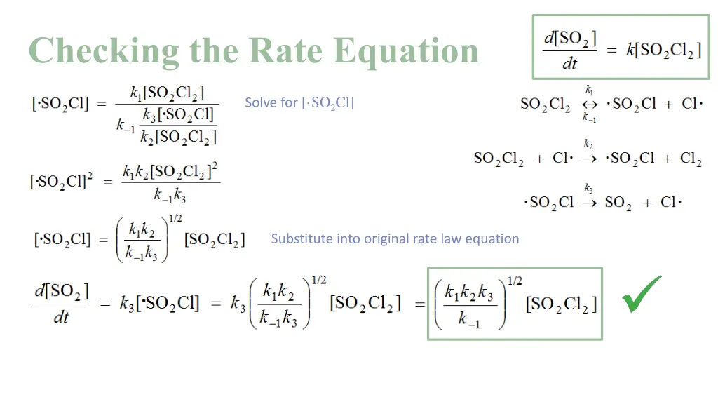 checking the rate equation 1