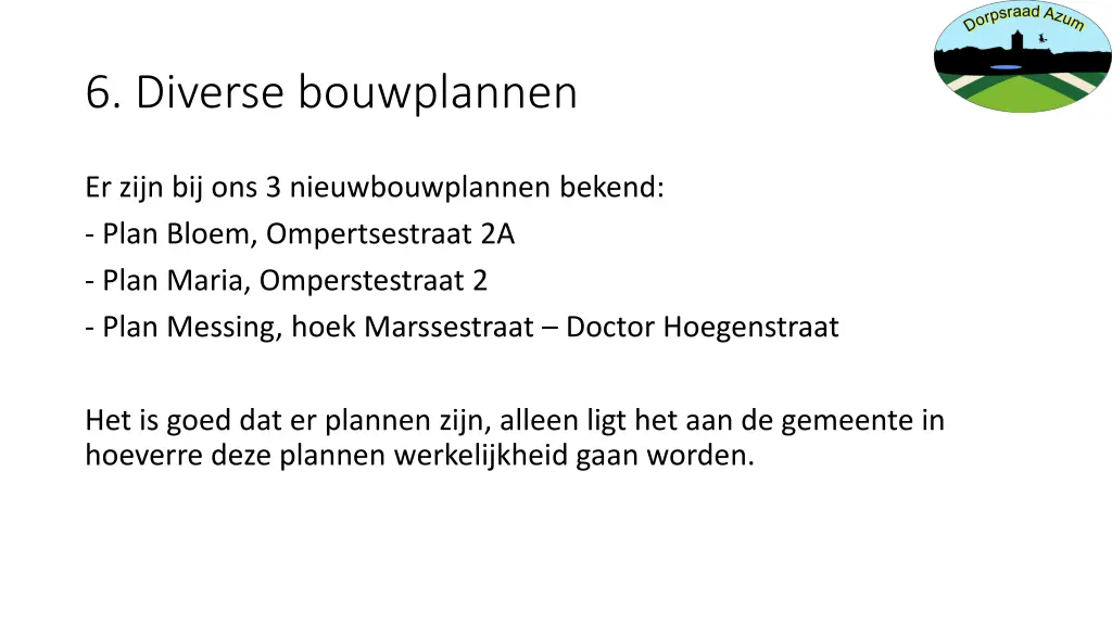 6 diverse bouwplannen