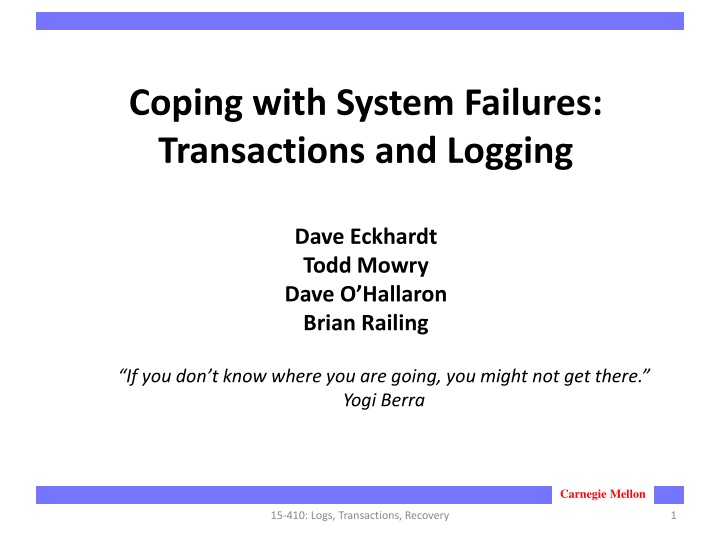 coping with system failures transactions