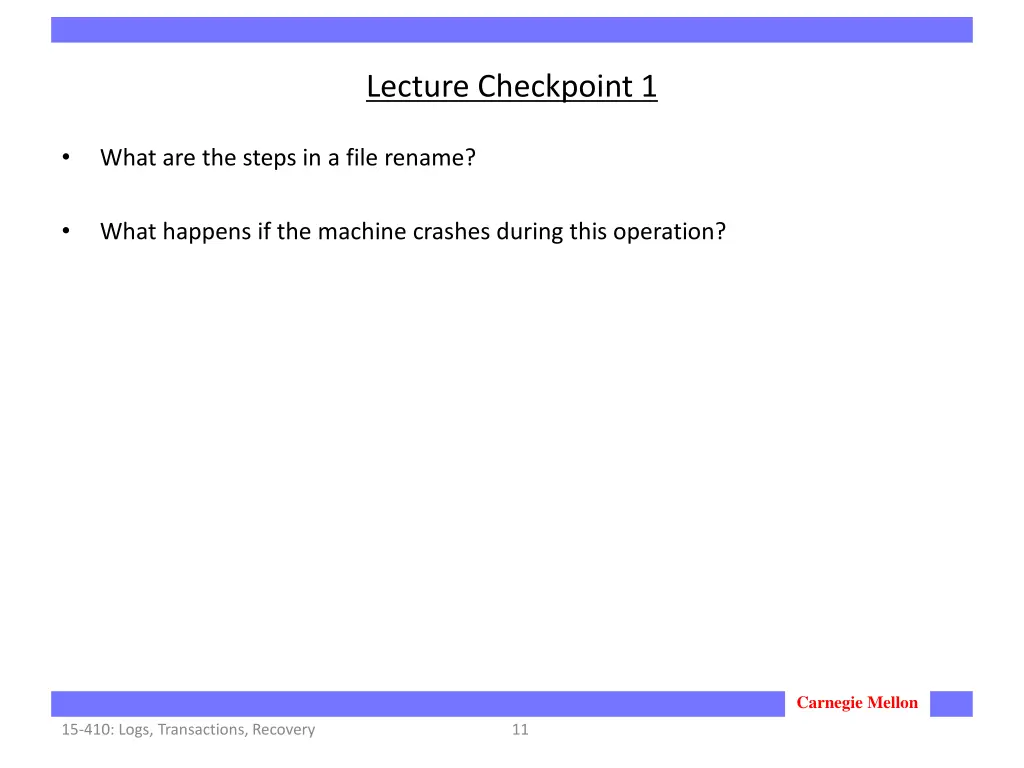 lecture checkpoint 1