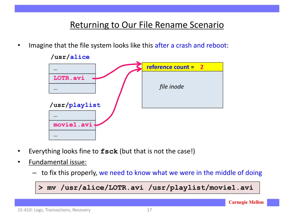 returning to our file rename scenario