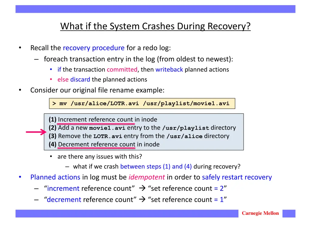 what if the system crashes during recovery