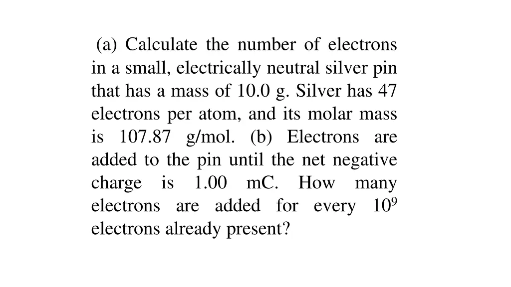 a calculate the number of electrons in a small