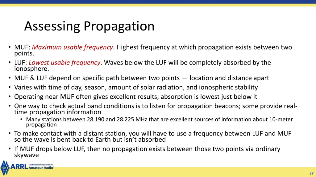 assessing propagation