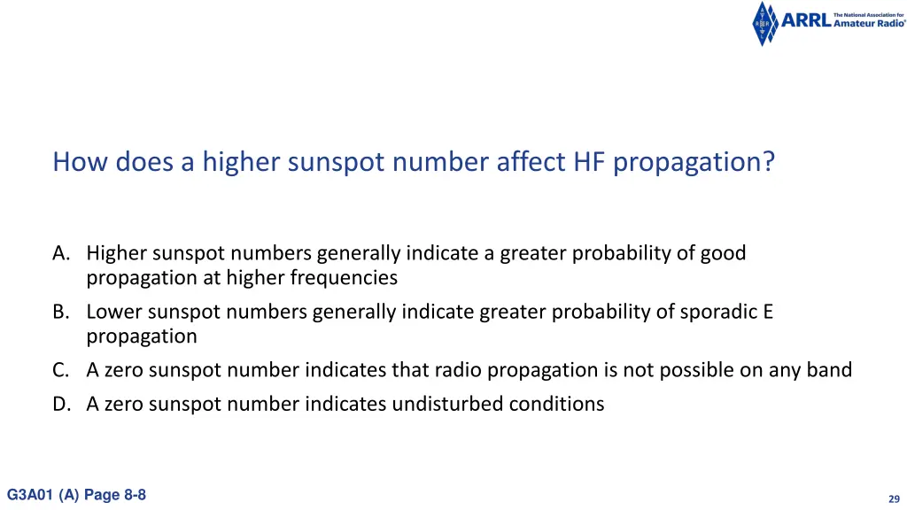 how does a higher sunspot number affect