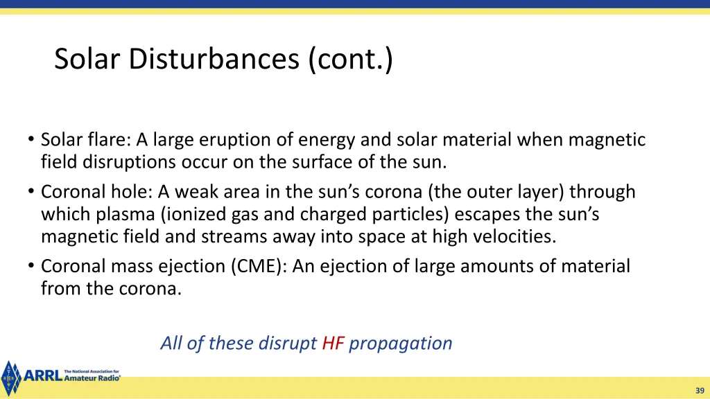 solar disturbances cont