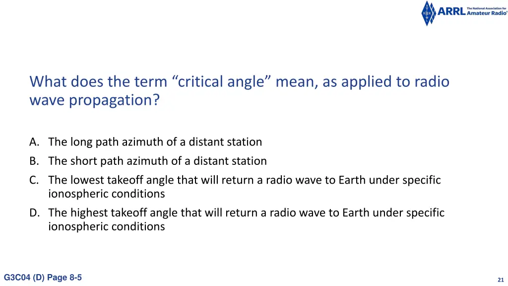 what does the term critical angle mean as applied