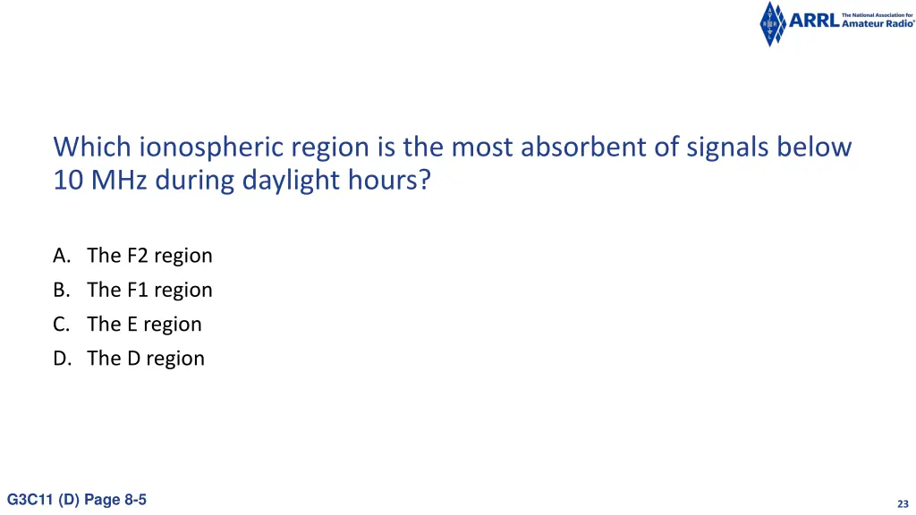 which ionospheric region is the most absorbent