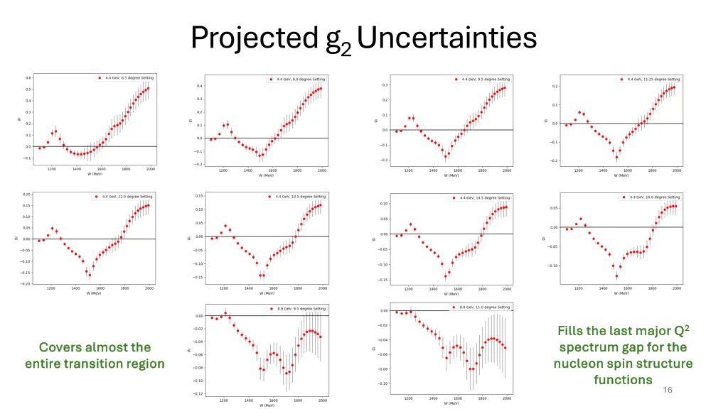 projected g 2 uncertainties
