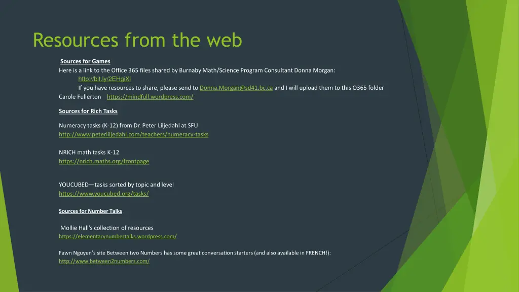 resources from the web