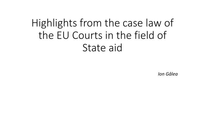 highlights from the case law of the eu courts